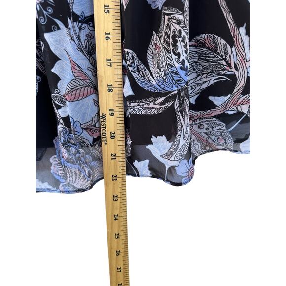 Floral Smocked Blouse Sz M Bell Sleeve Coquette Flowy Boho Feminine Peasant Art - Picture 8 of 14